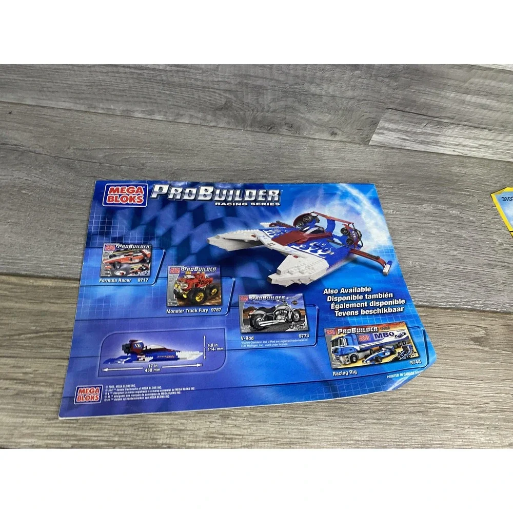 Mega‎ Bloks Probuilder 9788 Cyclone Racer Instruction Manual Booklet Racing Blue